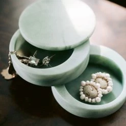 Global Views Alabaster Swivel Box