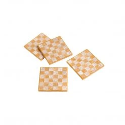 Tiramisu Courtney Grow Summer Capsule Arancia Check Coaster Set