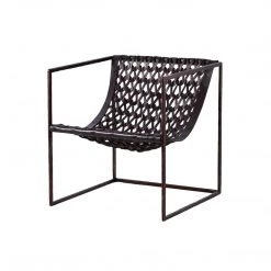 Global Views Bronze Knit & Pearl Leather Chair Courtney Grow