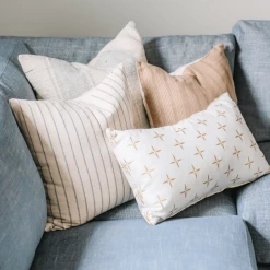 Eclectic Collective Cake By Courtney Churned Butter Striped Pillow