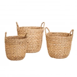 Two's Company Summer Flat Weave Handle Basket
