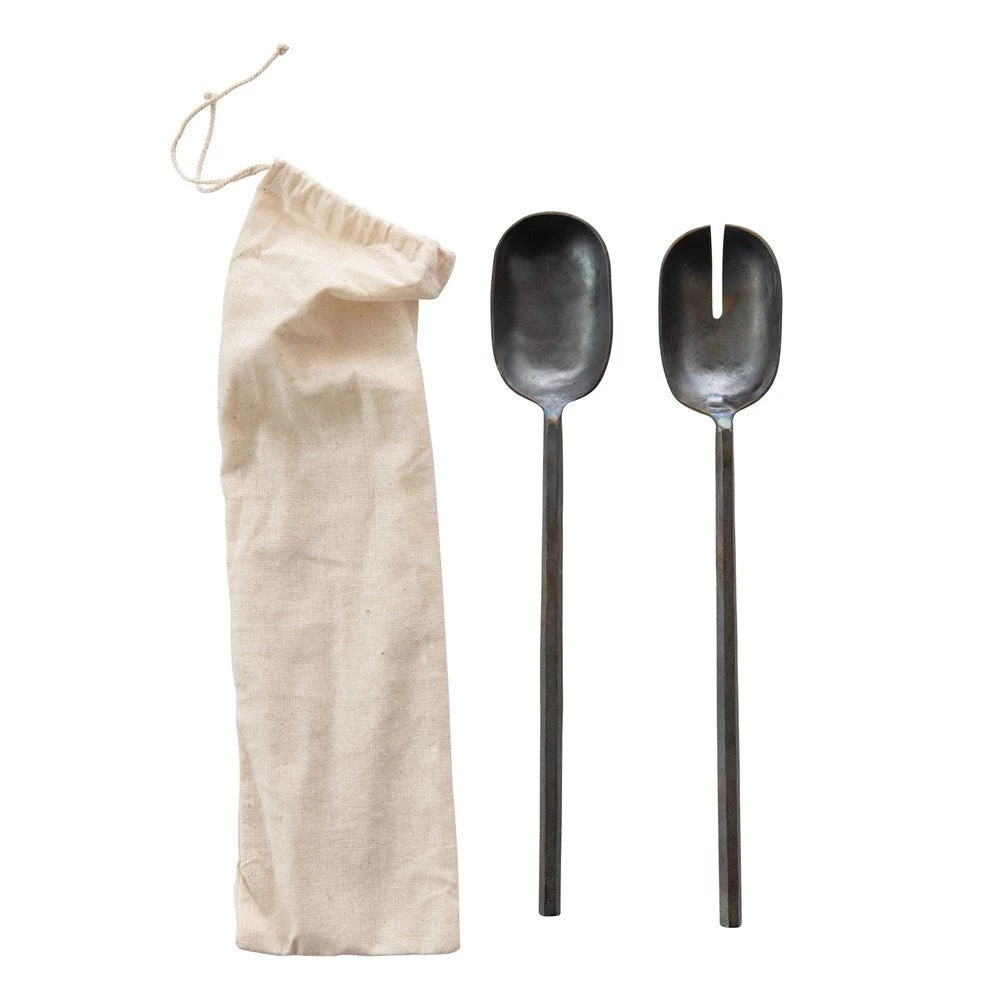 Creative Co-op New Arrivals Hand-Forged Salad Servers 1 Creative Co-op New Arrivals Hand-Forged Salad Servers