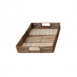 Creative Co-op Kitchen Hand-Woven Bamboo & Jute Tray
