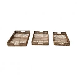 Creative Co-op Kitchen Hand-Woven Bamboo & Jute Tray