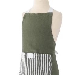 Heirloomed Collection Keepsake Linen Child Apron Olive