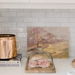 BIDK Home Mango Wood & Glass Dome Tabletop