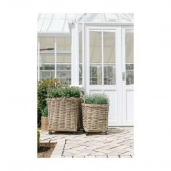 BIDK Home Summer Marcia Rattan Wheel Basket