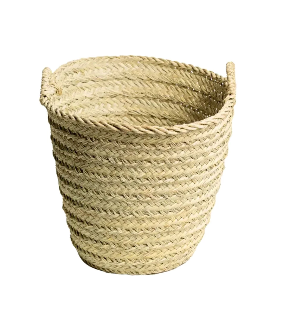 GHARYAN Palm Leaf Handle Basket 2 GHARYAN Palm Leaf Handle Basket