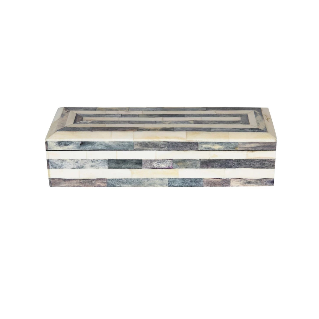 A. Sanoma Inc. Rectangle Striped Bone Box 1 A. Sanoma Inc. Rectangle Striped Bone Box