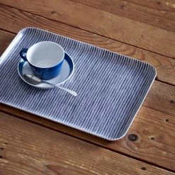 Fog Linen Cake By Courtney Snacktime Striped Linen Tray