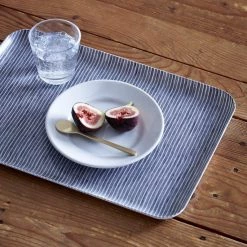 Fog Linen Cake By Courtney Snacktime Striped Linen Tray
