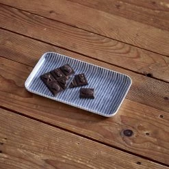 Fog Linen Cake By Courtney Snacktime Striped Linen Tray