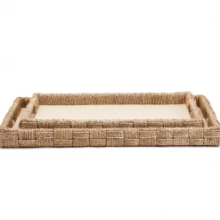 Two's Company Summer Square Weave Seagrass Tray