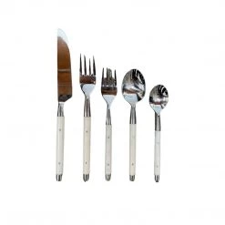 Be Home Kitchen Stainless & White Inlay Flatware Set