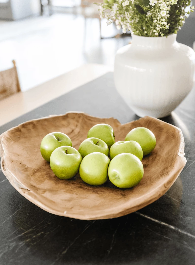 Creative Co-op Teak Wood Bowl Decor 2 Creative Co-op Teak Wood Bowl Decor