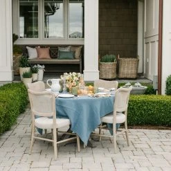 Magic Linen Summer Village Blue Linen Tablecloth