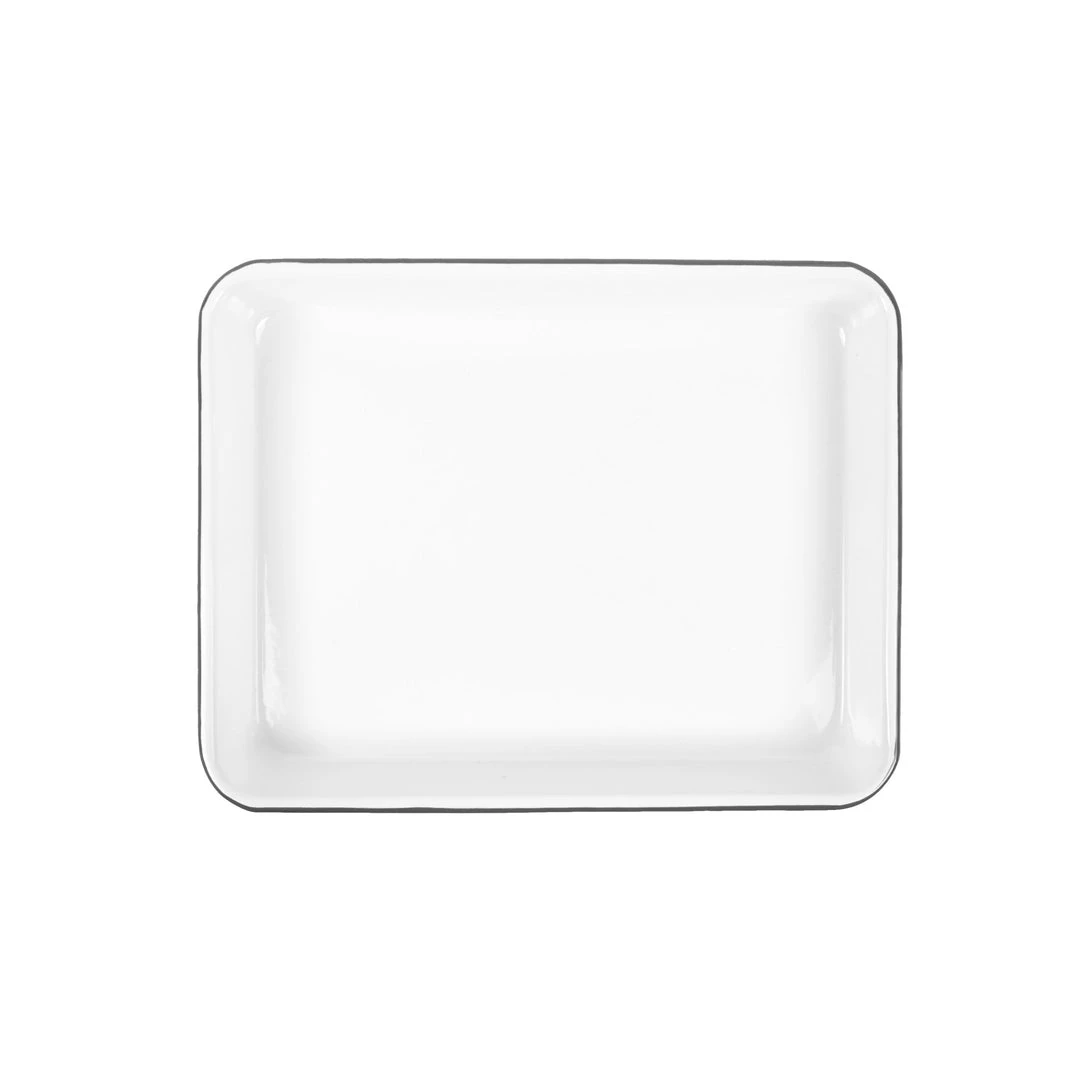 Crow Canyon Home Vintage Enamelware Rectangular Tray 1 Crow Canyon Home Vintage Enamelware Rectangular Tray