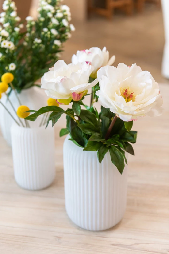 Winward White Faux Peony Branch 2 Winward White Faux Peony Branch