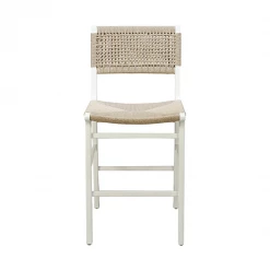 Worlds Away White Lucca Counter Stool