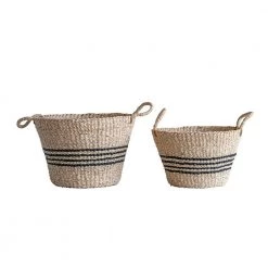 Creative Co-op Decor Woodward Striped Baskets
