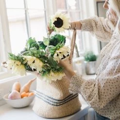 Creative Co-op Decor Woodward Striped Baskets